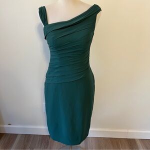 Azazie Emerald Green Ruched Dress Size 4 event bridesmaid wedding formal